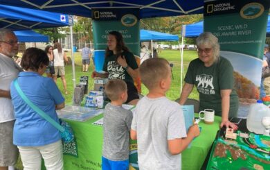 Young visitors learning about the importance of the Delaware River Watershed at the 16th Zane Grey Festival.
