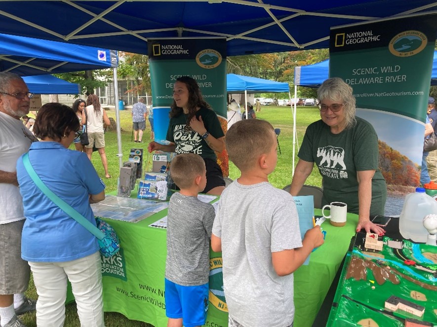 Young visitors learning about the importance of the Delaware River Watershed at the 16th Zane Grey Festival.