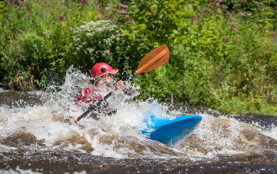 kayaker in white water