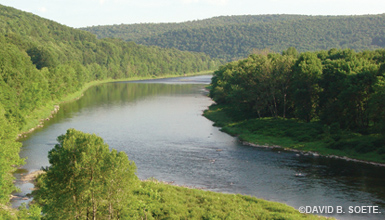 Delaware River valley in the summer