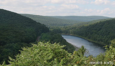 high above the Delaware river