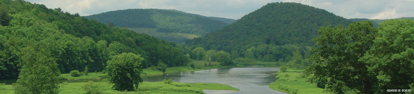 looking up river towards Hancock, NY